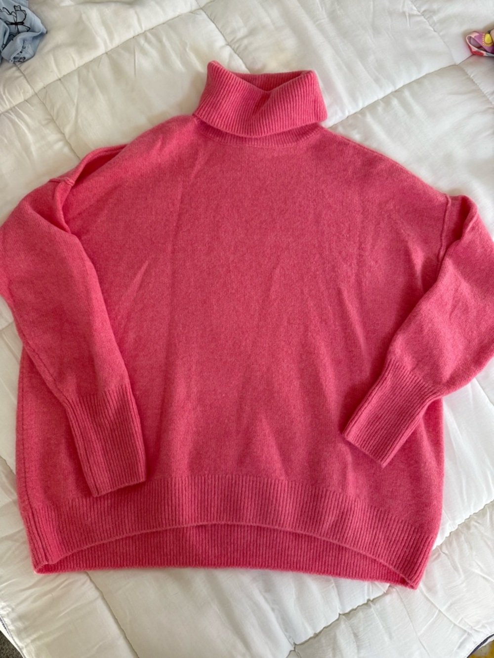 Vince Camuto Bright Pink Cashmere-Blend Turtleneck Sweater